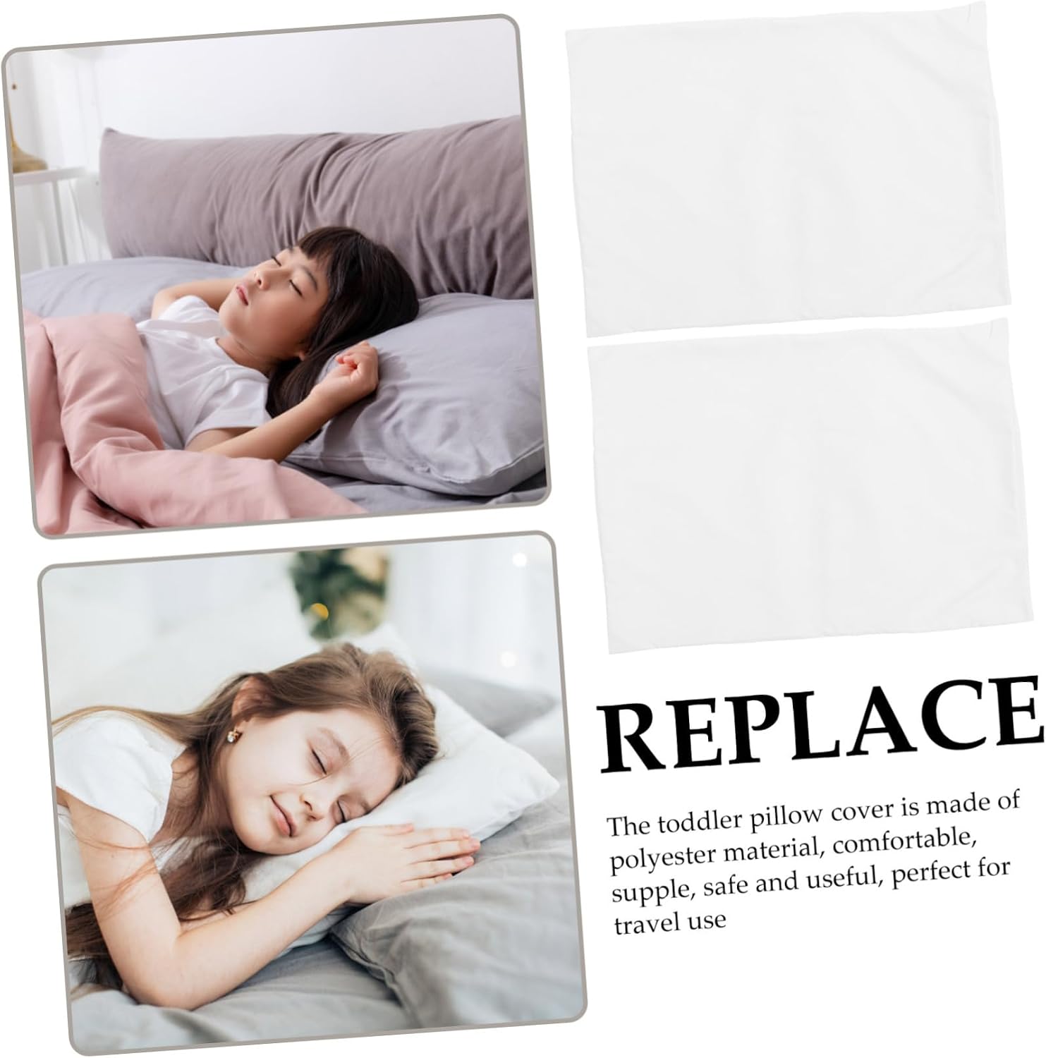 DECHOUS 2pcs Boys and Girls Pillow Cover Boy Girl Pillowcase Envelope Closure Pillowcases Soft Comfortable