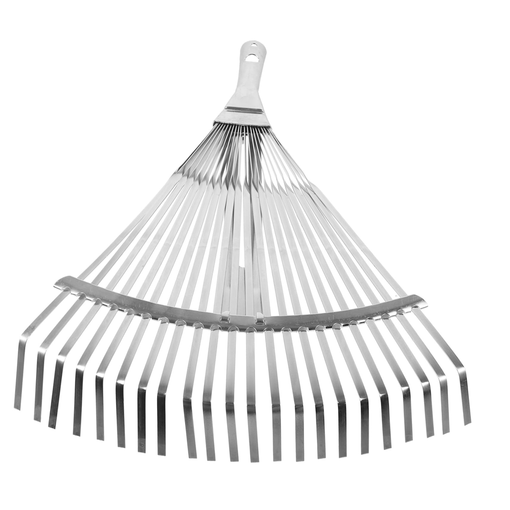 Ausziehbarer Gartenrechen aus Edelstahl Robuster Leichter Metallrechen zum Glätten und Bewegen von Laub im Garten Verschleißfest und Silberfarben