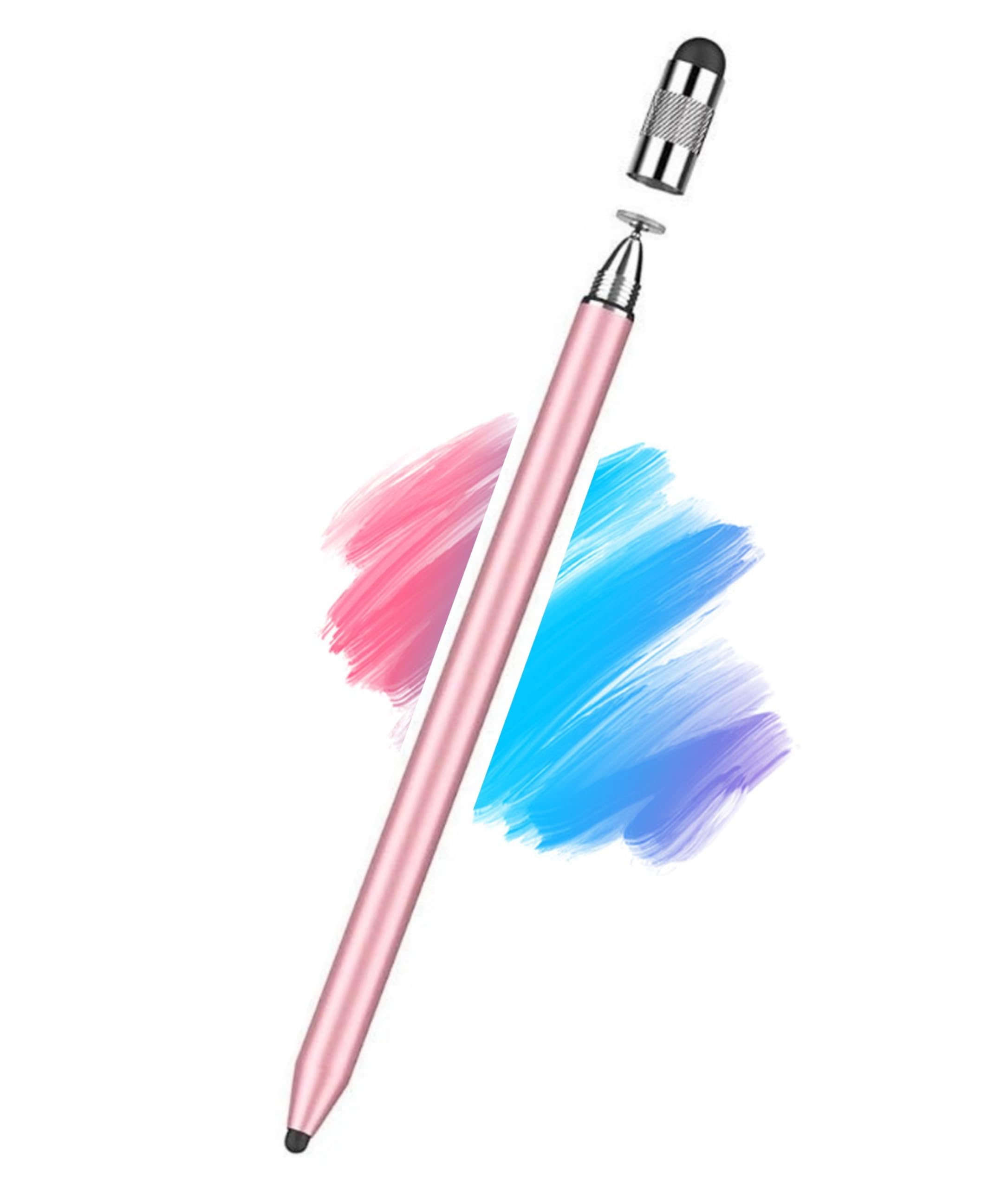 Lápiz capacitivo 3 en 1 para Samsung Galaxy Tab A11+/A11/A9+/A9/A8+/A8 Universal Android Pen compatible con iOS/Microsoft/Android Tablet y teléfonos todos los dispositivos táctiles (3 en 1 oro rosa)