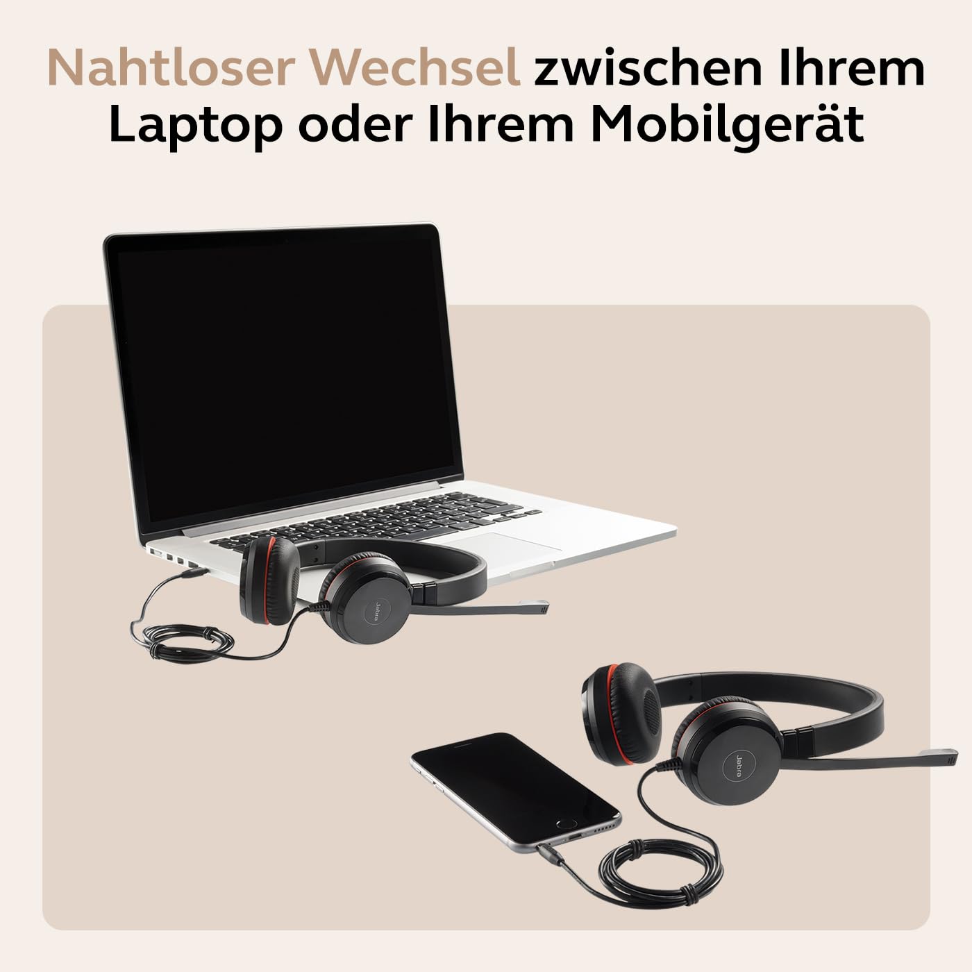 Jabra Evolve 30 II Microsoft Teams Stereo-Headset mit Anrufsteuerung Geräuschunterdrückung USB-C/A Schwarz