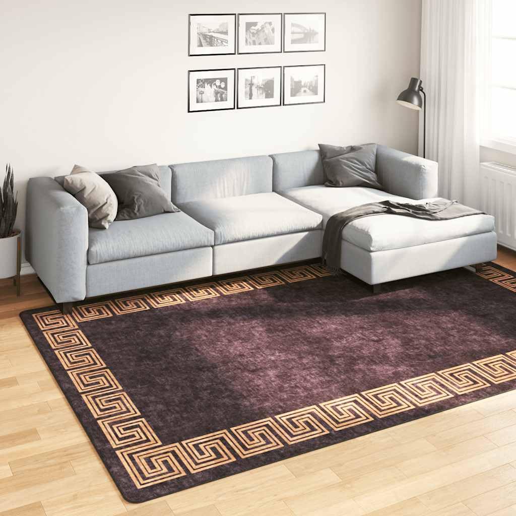 Tapis en velours haut de gamme noir et doré 190x300 cm pour décoration intérieure moderne