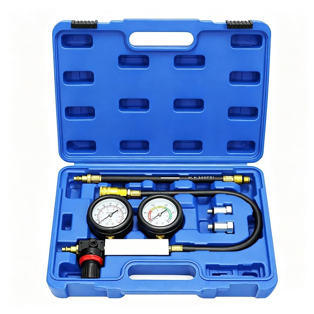 Tester di Compressione 10pcs, Manometri Compressione per Motori Benzina | Olio Tester per Compressione, per Test di Pressione e Perdite