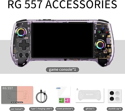 Miniatura 9 de RG557 Juego de mano retro Android 14, rg 557 Juego de mano con pantalla táctil OLED de 5.48 pulgadas, RG557 Soporta DP y WiFi Bluetooth tiene