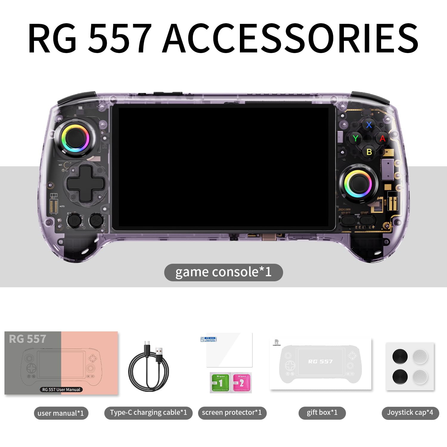 Anbernic RG557 Retro-Handheld-Spiel, Android 14, rg 557, Handspiel mit 13,92 cm (5,5 Zoll) Touch-OLED-Bildschirm, RG557, unterstützt DP und WiFi, Bluetooth mit Hall-Wippbatterie, 5500 mAh