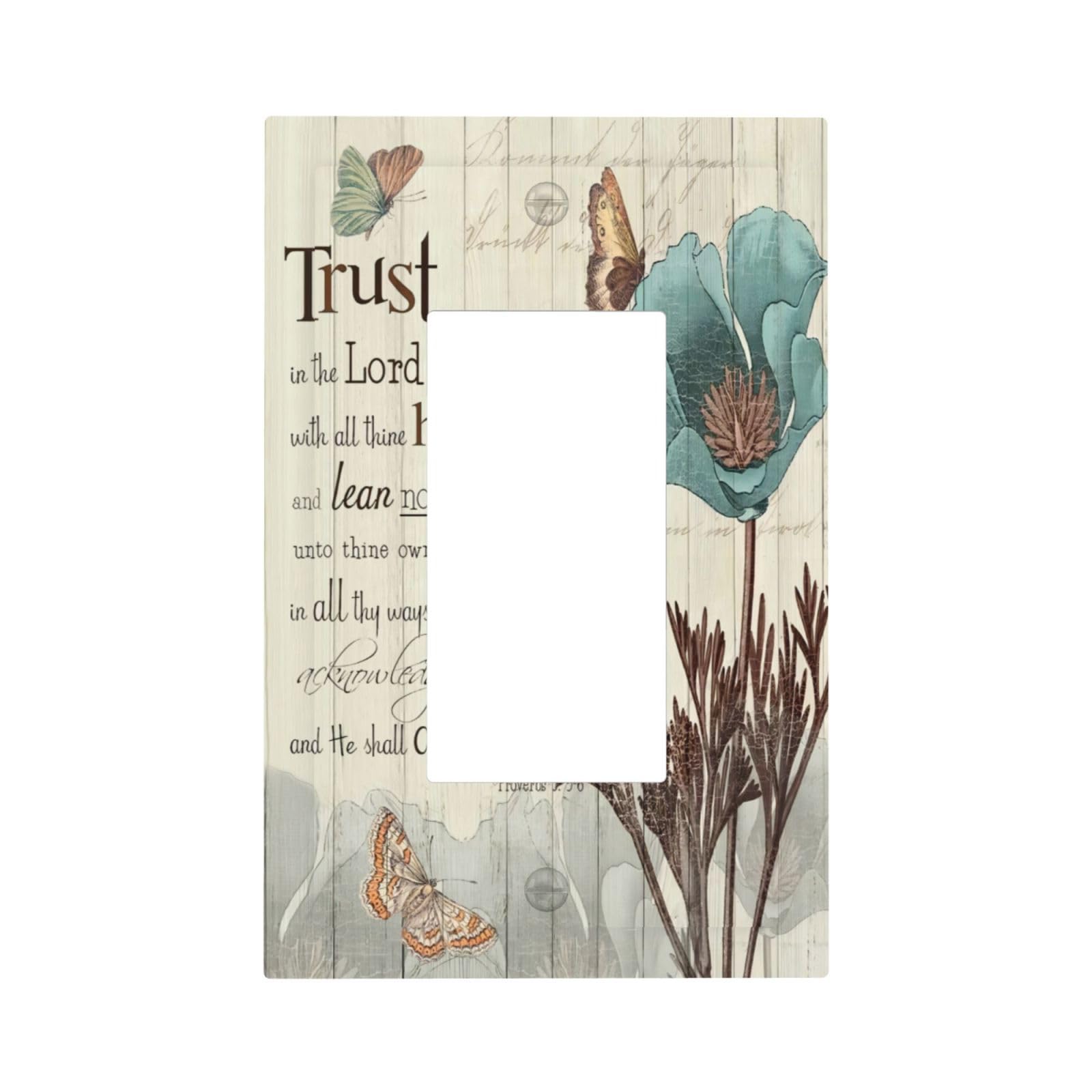 Vintage Daisyfloral Flower 1 Gang Rocker Light Switch Plate biblical maxim Single Decora Outlet Wall Cover Faceplate Decorative Wallplate for Bathroom Home Living Room Bedroom Decorate 5 x 3 In