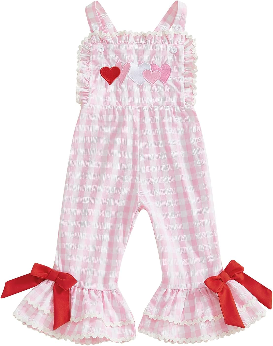 YINGISFITM Toddler Girl Overalls Baby Girl Summer Outfit Sleeveless Cow Bell-Bottom One Piece Romper Jumpsuit Cute Clothes