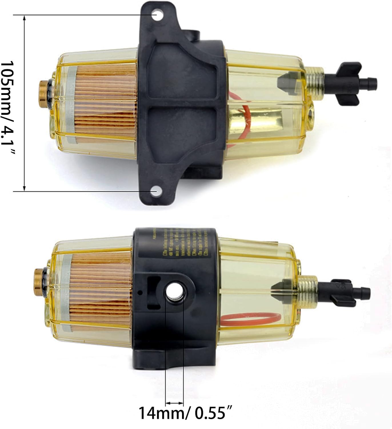 UF-10K Fuel Filter Water Separator Assembly Compatible with Marine Outboard Motor Mercury Yamaha Suzuki Tohastsu Outboard Engine, Universal Filter with Wrench and Extra Filter Element