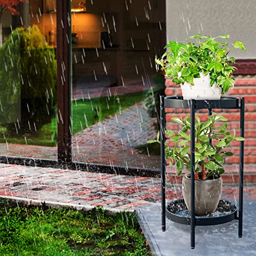2 Tier Tall Metal Plant Stand Shelf For Indoor Outdoor Plants Multiple, Tiered Flower Pot Holder Stands For Corner, Vertical Plant Rack Planter Shelves Organizer Decoration For Patio, Living Room #TOP5