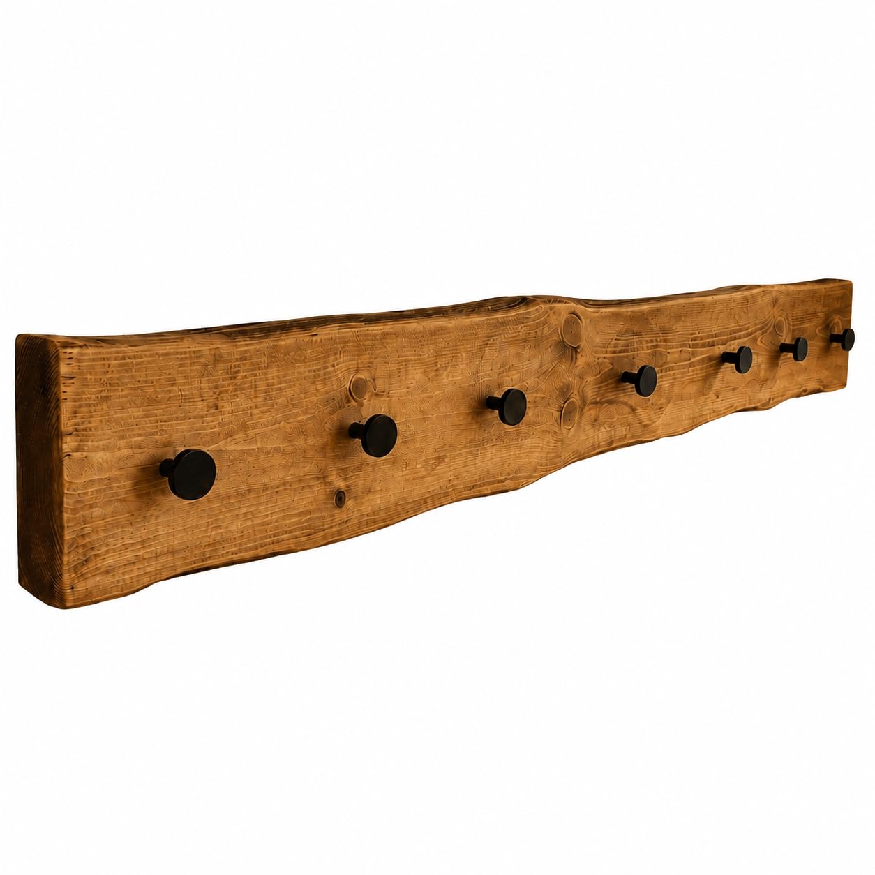Rustikale Wandgarderobe Holz (Nussbaum / Schwarz, 100.0, Zentimeter)
