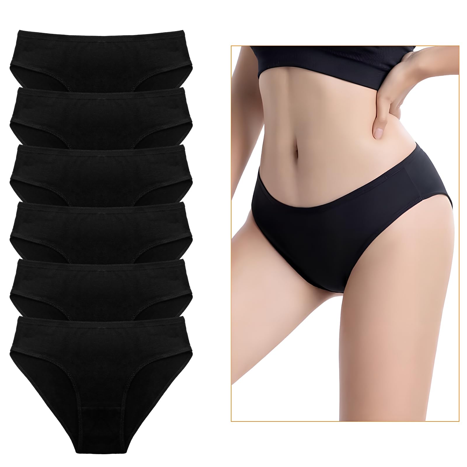 Mutande Donna Cotone Nero - Confezione Da 6 Pezzi, Taglia M, Comode E Traspiranti - Foto 13