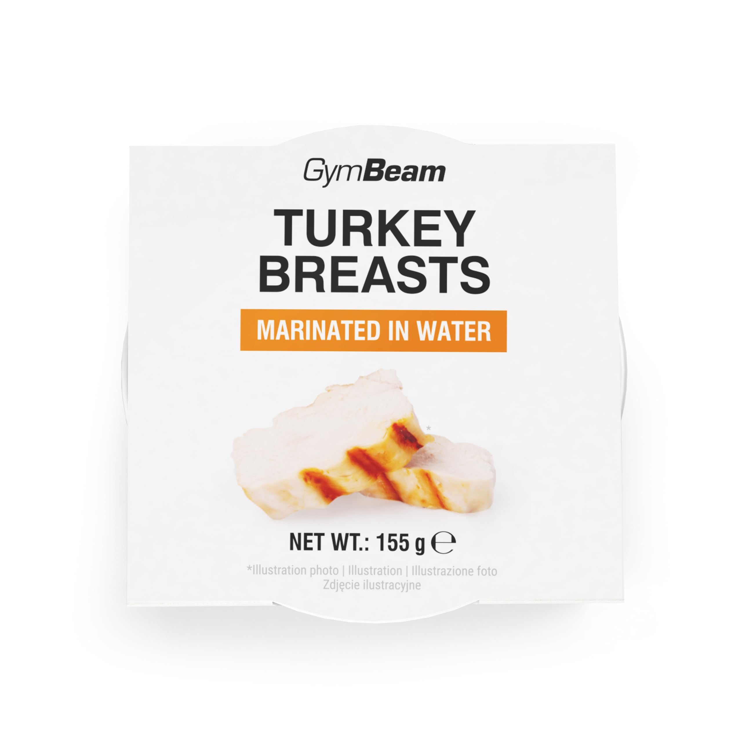 GymBeam Putenbrust in Wasser – Fettarm und proteinreich, ideal für Sportler und Aktive, verzehrfertig und ohne Gewürze, perfekt für gesunde Mahlzeiten (12 x 155 g)