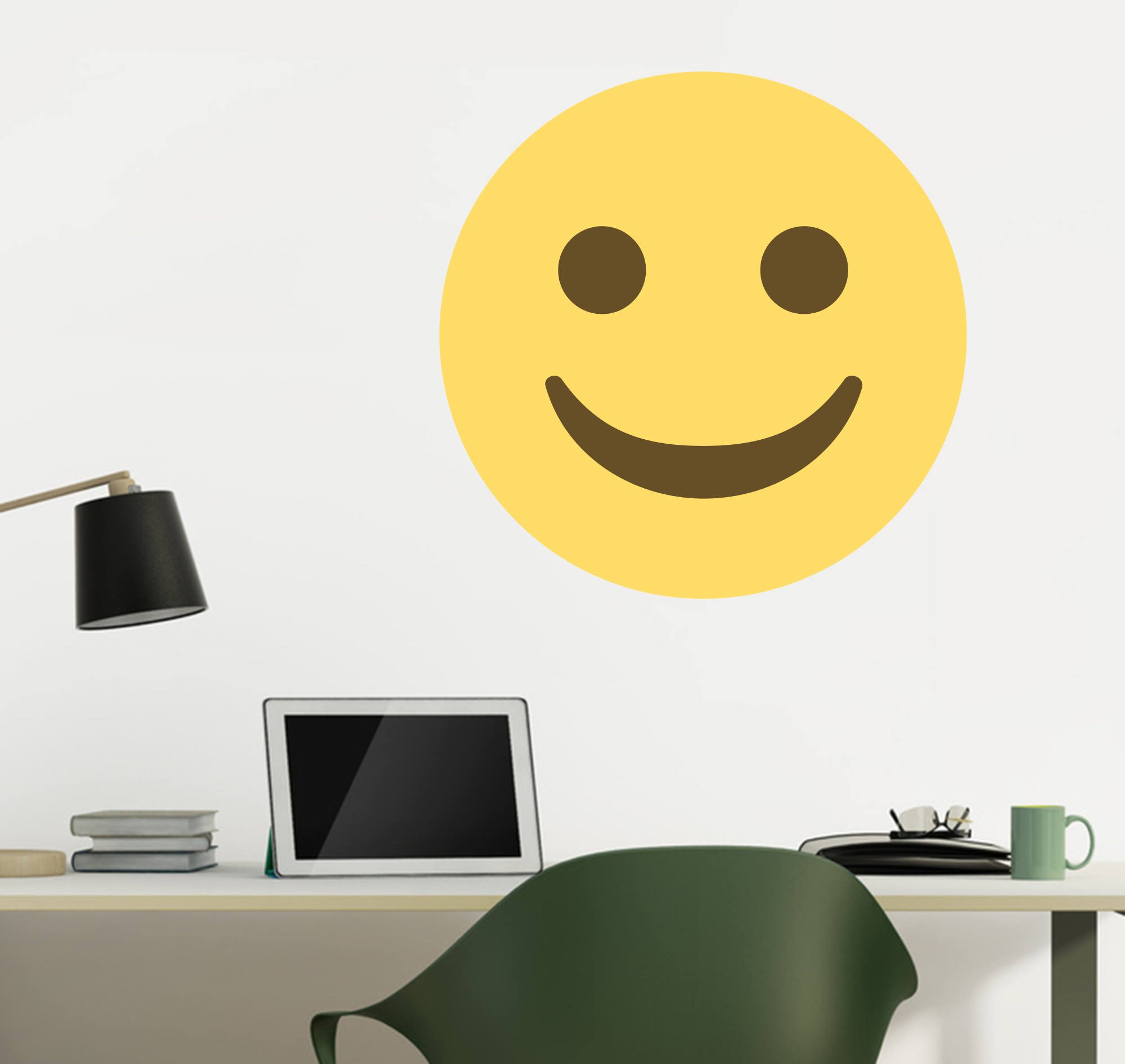 Amazon.com: Emoji One Peel & Stick Wall Decal: White Smiling Face 