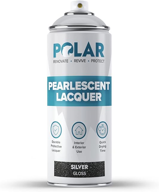 Polar Pearlescent Flawless Lacquer - Silver - 400ml - Decorative Pearl Finish - Ideal For Ornaments & Furniture - Metallic & Rigid Plastic - Excellent Durability - Resistance To UV & Colour Fade
