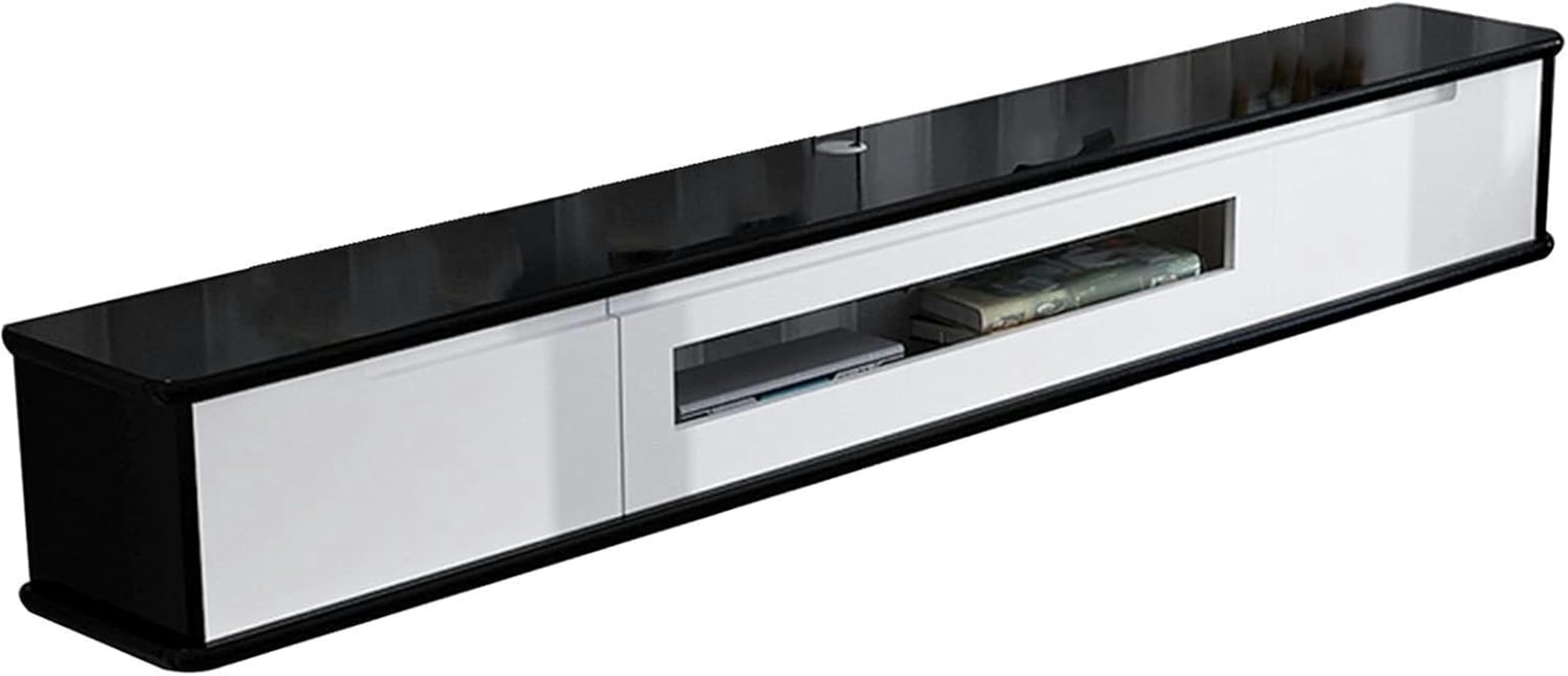 Meuble TV suspendu 120cm et étagère flottante murale bois pour salon