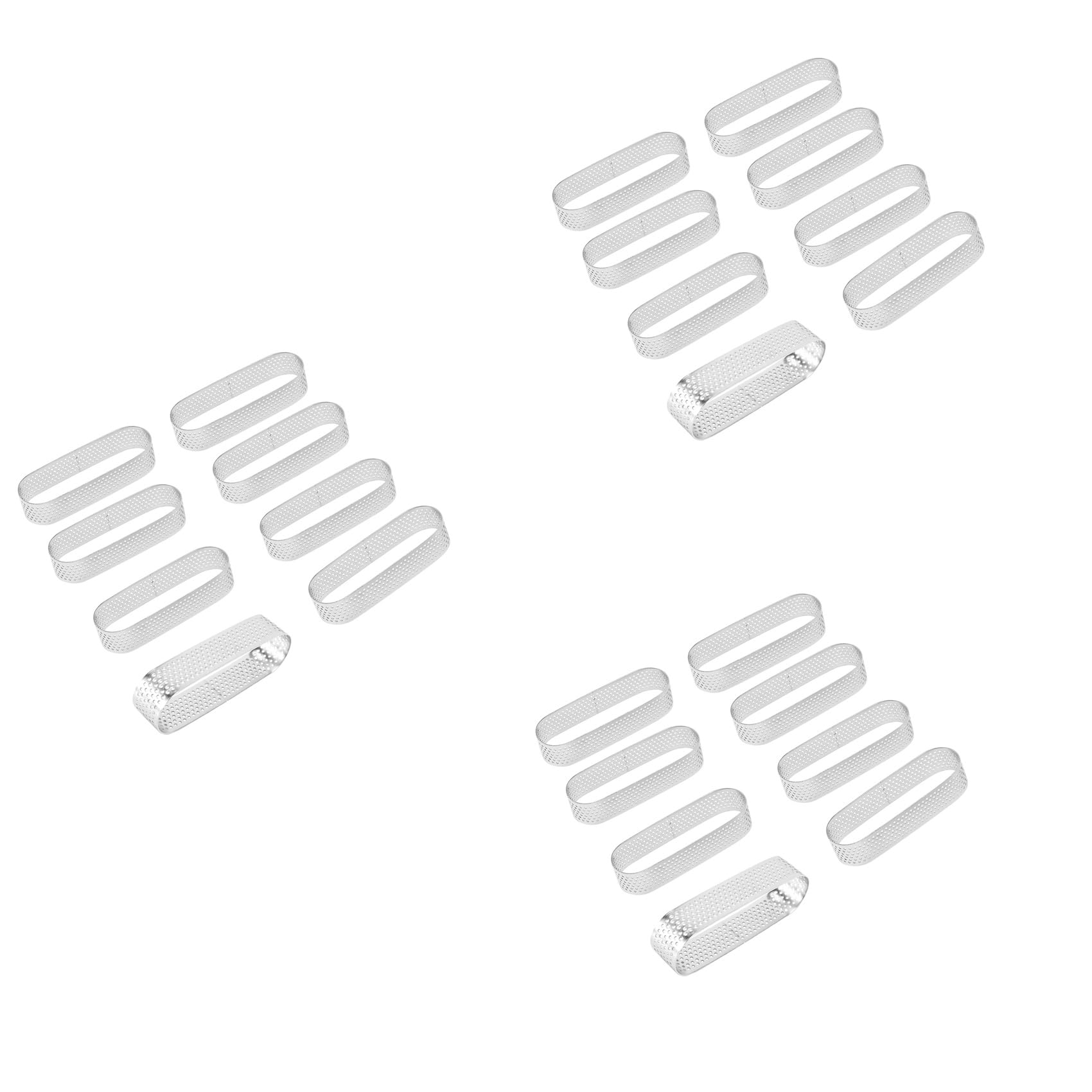 Hndhbfgrt 24Pcs Oval Tartlet Molds French Dessert Mousse Fruit Pie Tart Ring Quiche Cake Mold, Stainless Steel Tart Mousse Ring