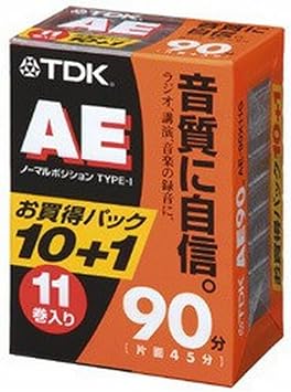 TDK Audio Cassette Tape AE 90 Minute 11 Rolls Pack AE-90X11G