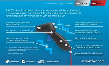 Scalextric Wireless Hand Controller for 1:32 ARC Air and ARC Pro Digital Powerbases C8438