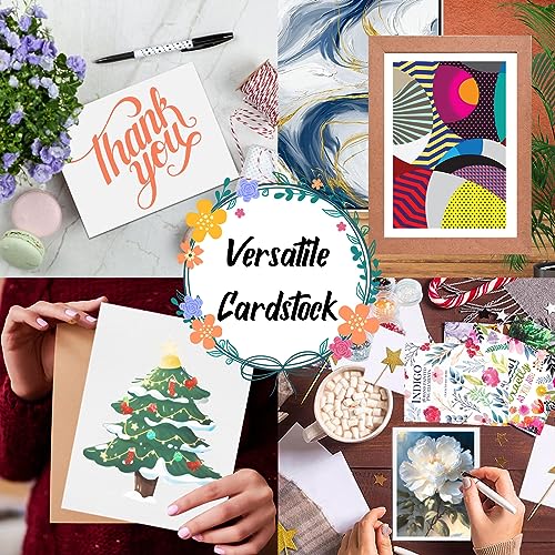 100 Sheets White Cardstock 8.5x11 Inch,250GSM 92lb Cover Thick Paper Card Stock Printer Paper,Heavy Weight Printer Paper for Invitations,Stationery Printing,Scrapbooking,Crafts,DIY Cards - Thumbnail 7
