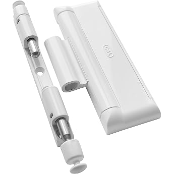 cal doublex xlwhite for door and window security burglar protection window lock - 2 steel latches