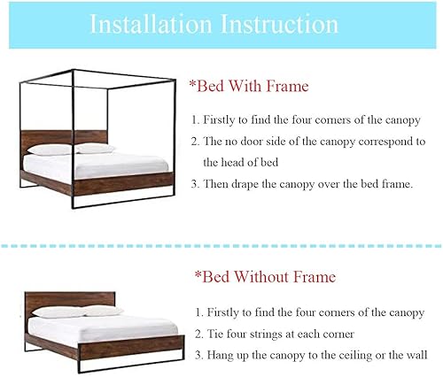 Vista 19 de Toldo para cama de matrimonio, matrimonio, tamaños queen y king Blanco