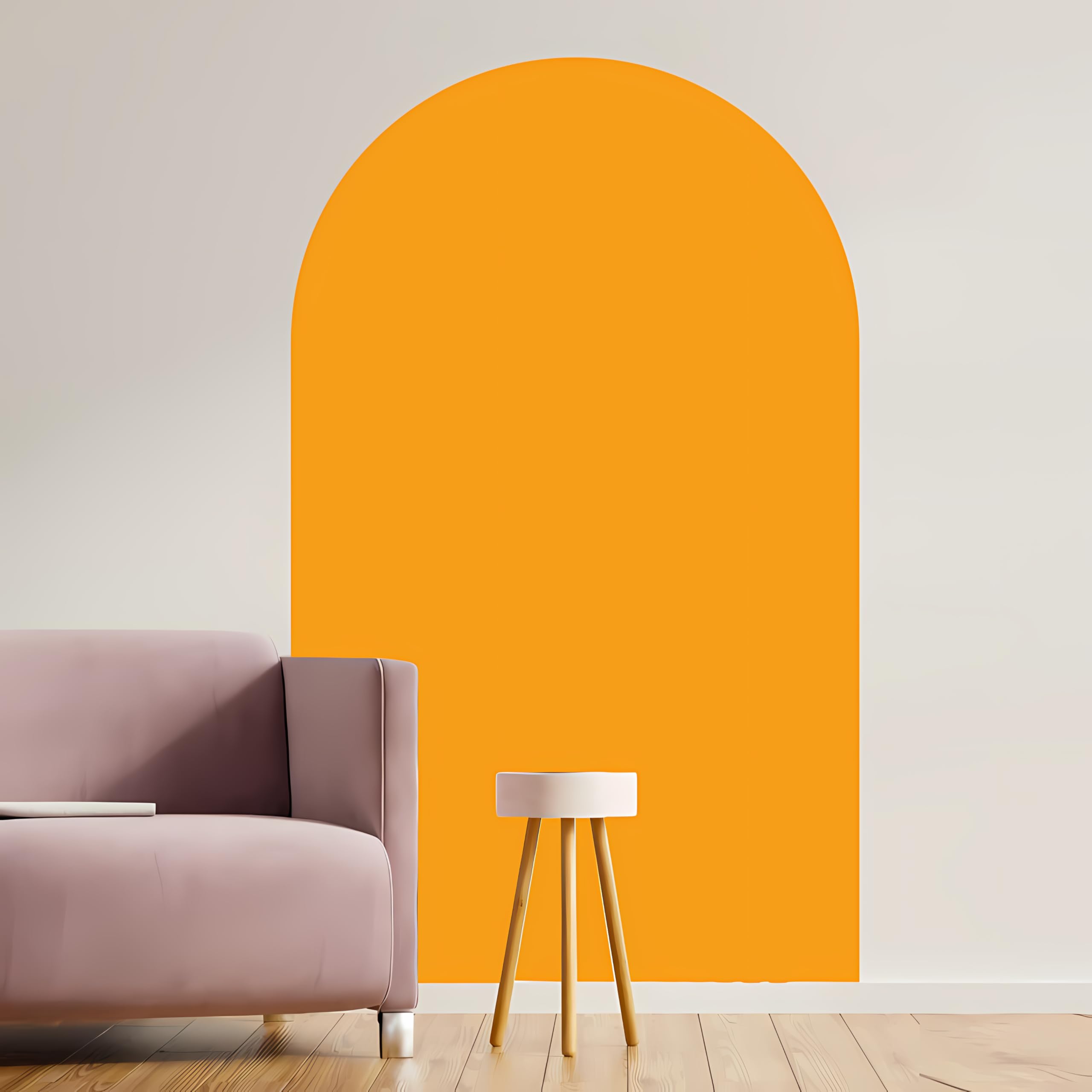 Design Yaar Arch Decal Wallpaper | Peel & Stick Removable Wall Sticker | 3ft x 5ft| Orange-image-27