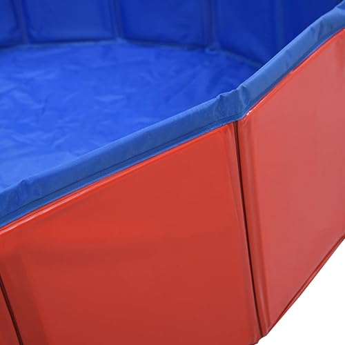 Miniatura 6 de Gecheer Piscina plegable para perros de 31.5 x 7.9 pulgadas, piscina portátil de PVC para perros con drenaje, bañera de baño, piscina para mascotas,