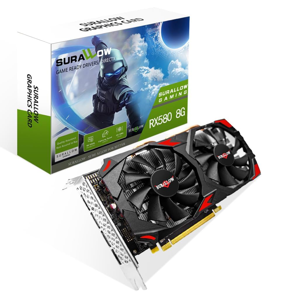 Amazon | SURALLOW RX 580 8GB グラフィックスカード 2048SP