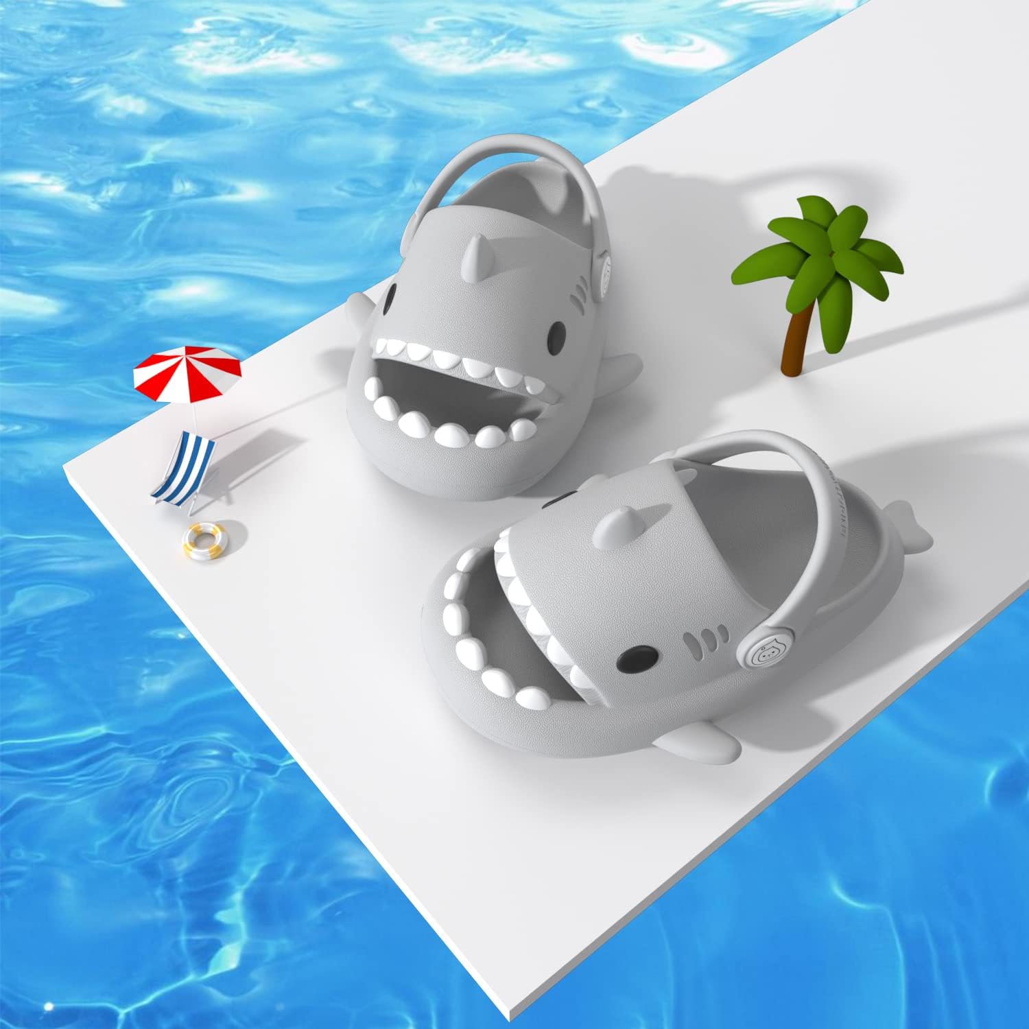 ChayChax Boys Girl Cloud Shark Slides Non-Slip Novelty Open Toe Sandals Extremely Comfy Cushioned Thick Sole Cute Cartoon Shower Slippers Indoor & Outdoor - Image 6