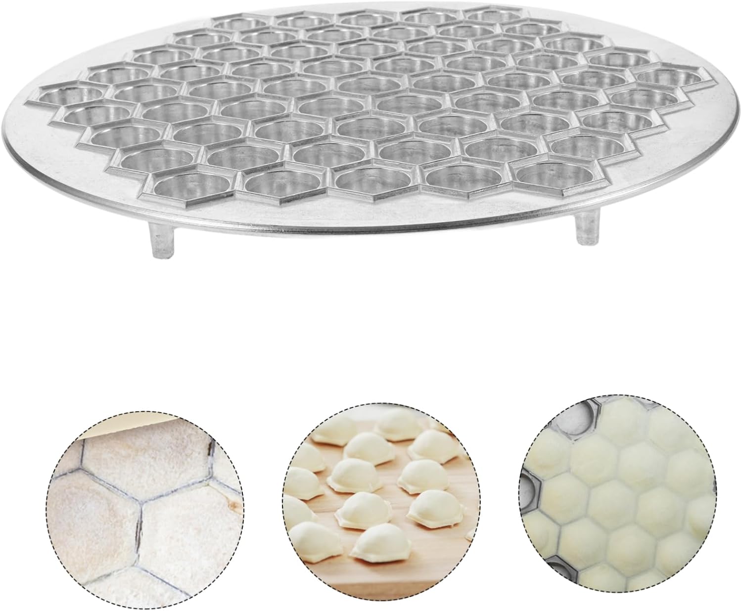 PRETYZOOM 61-hole Aluminum Dumpling Mold for Household Use Safe Lightweight Ravioli Maker Easy to Use Dumpling Case