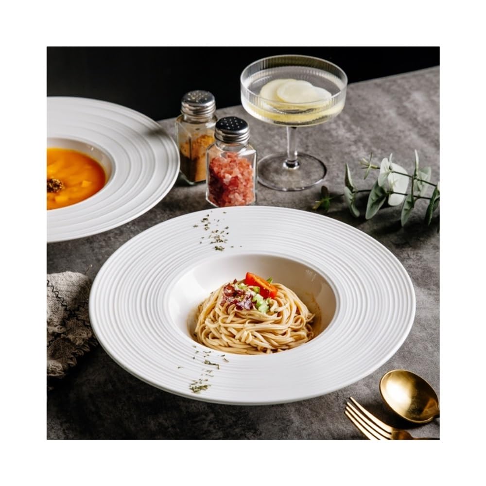 Platos para la cena, Plato de espagueti de cerámica, platillo volador, sombrero de paja, cuenco, plato de espagueti, plato de sopa occidental, vajilla for restaurante occidental Juego de vajilla(9inch