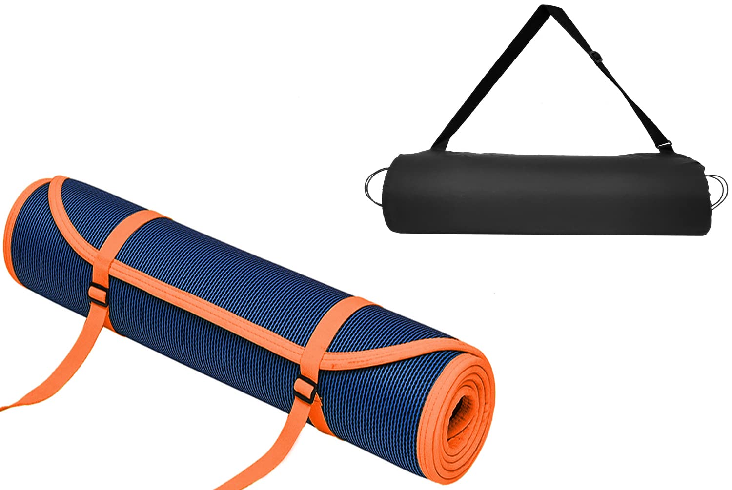 Panchtatava SGS Certified Yoga & Exercise Mat with Belt & Carrying Bag_Wavy Blue Base with Neon Orange Border-(6mm Thick) (B08PFW985G) Amazon Price History, Amazon Price Tracker