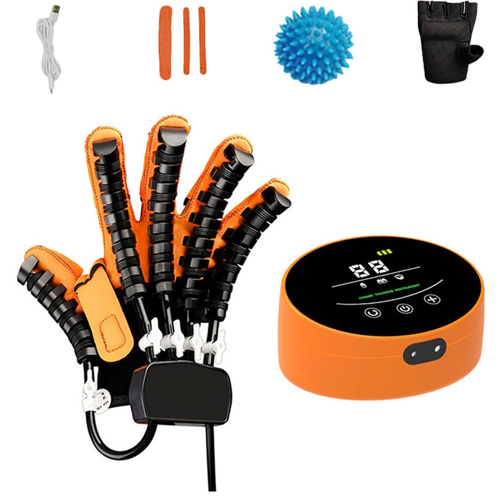 Rehabilitación De Dedos para Pacientes con Hemiplejía, ortesis de los Dedos, Resuelve la rigidez de los Dedos férula a Mano Funcional,ortesis de los Dedos(Size:m,Color:Naranja (Mano Derecha))