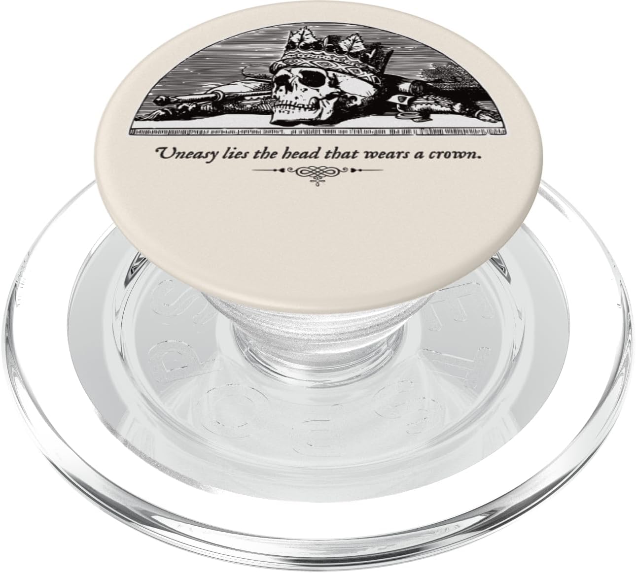 Shakespeare Quote Literature Skull Crown Goth Dark Academia PopSockets MagSafe PopGrip for iPhone