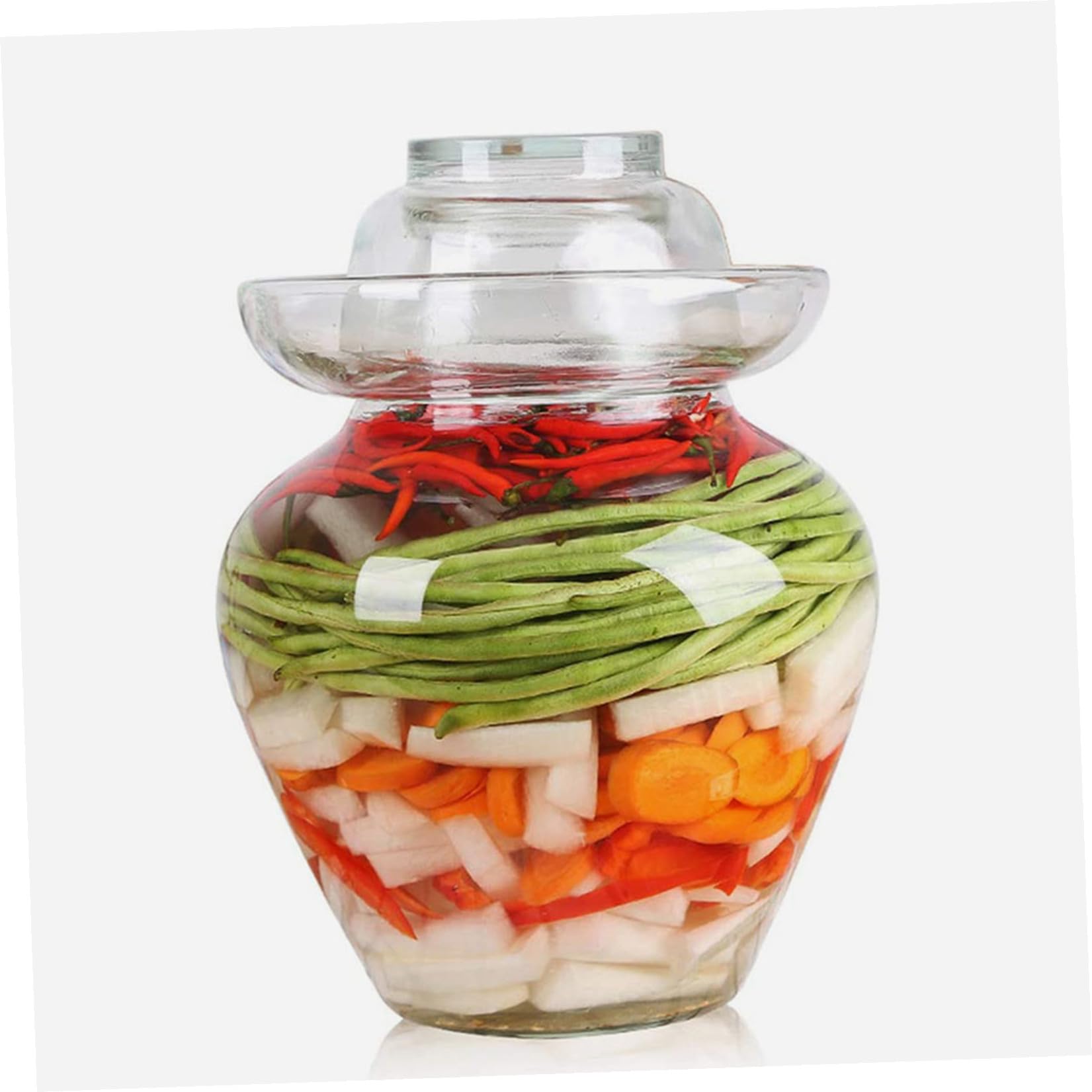 PACKOVE Tarro de Vidrio Mantiene los Alimentos Frescos y Secos para Encurtidos de 2.5kg Tapa Hermética Varios estilos Diseño Simple Adecuado para Restaurante