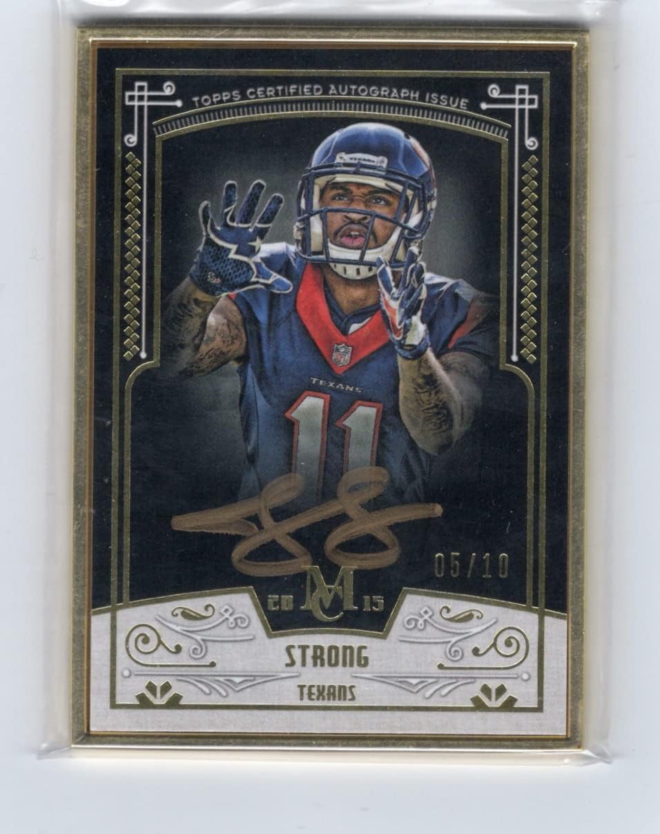 Jaelen Strong Autographed & Serial Numbered #05/10 Framed Museum Collection Collectible Football Card - 2015 Topps Museum Collection Football Card #HFA-JS (Texans)