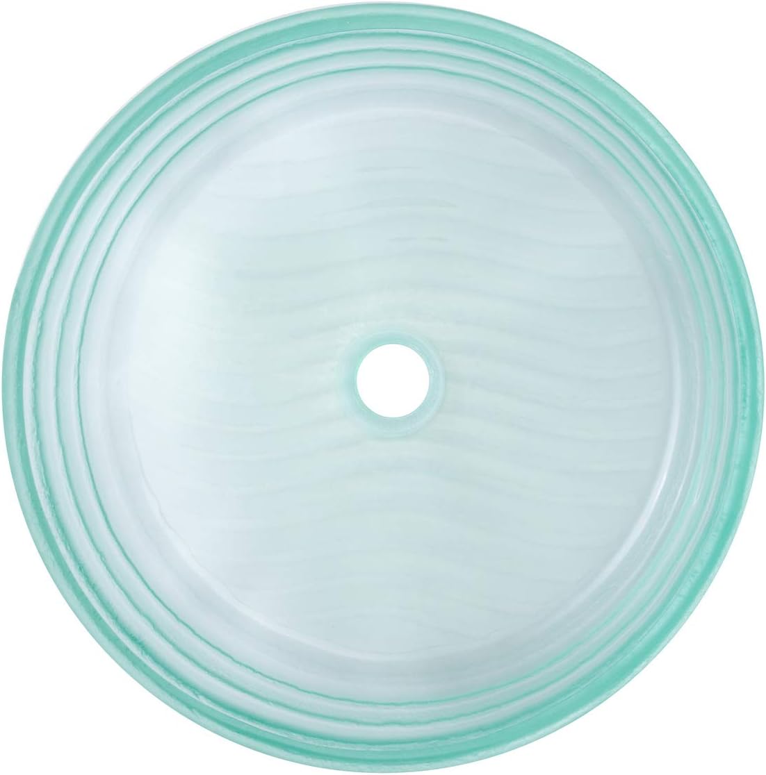 Eden Bath Clear Embossed Round Glass Sink Bowl Bathroom Vessel Sink for Vanity Top
