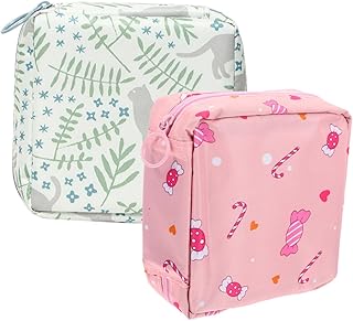 Abaodam Pad Bag 2Pcs tampons compact period bag multi-function period pouch storage bag student packet Aunt towel Tampon Holder