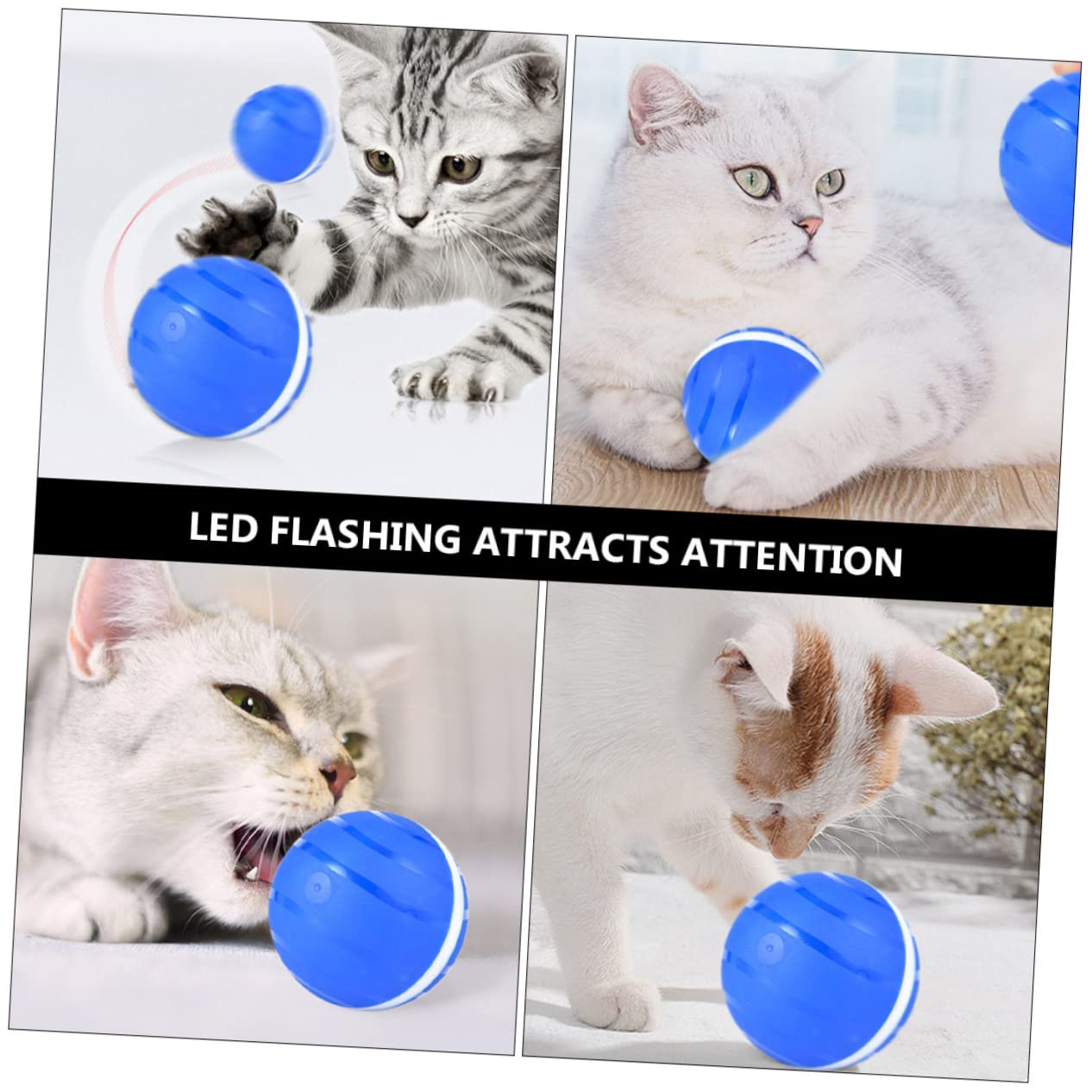 Toyvian Pelota De Juguete para Mascotas Pelota Rodante Interactiva Automática Juguete Inteligente para Gatos Balones Luminosas USB para Gatos