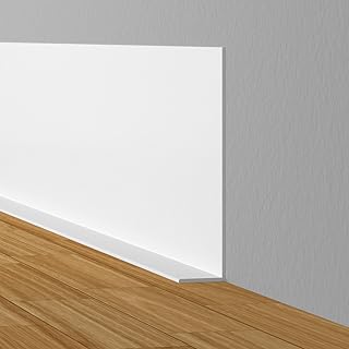 Raycity Vinyl Baseboard Trim, 5 Inch x 60 Feet Peel and Stick Rubber Baseboard Molding Trim, Wall Cove Base Board for Floor
