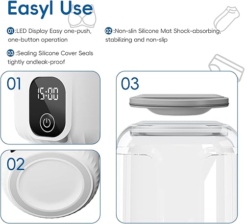 Miniatura 6 de Lavadora portátil, mini lavadora mejorada 2025, lavadora inalámbrica recargable de 4000 mAh, ropa interior de limpieza profunda, ropa pequeña,