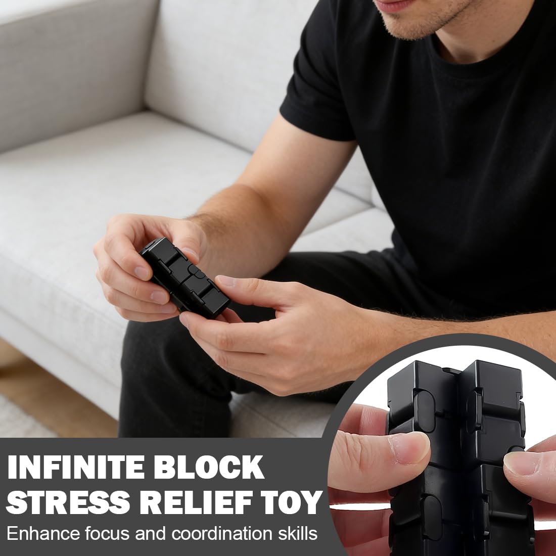 Infinity Cube Fidget Toy – niekończąca się kostka do redukcji stresu i koncentracji – Magic Flip kostka do relaksu i spędzania wolnego czasu