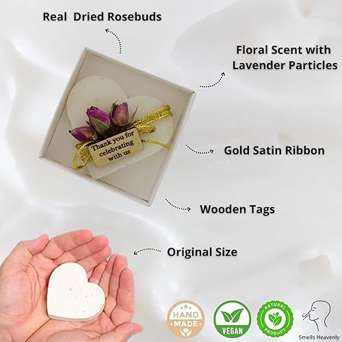 Miniatura 21 de Jabones en forma de corazón, paquete de 12 mini jabones perfumados hechos a mano para despedidas de soltera, fiestas de té, bodas, baby shower