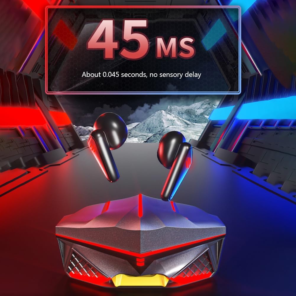 Wireless Gaming Earbud, K98 Wireless Gaming Headphone with Charging Case and Built-in Mic, Bluetooth 5.1 Dual Game Music Mode Earbuds Wireless Headphones with 30 Hours Playtime, RGB - Image 7