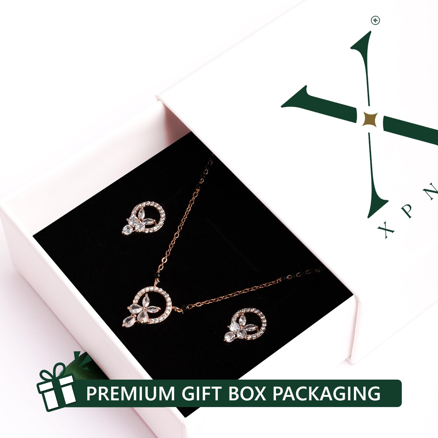 Mangalsutra Pendant Set for Him & Her with American Diamond & Traditional Beads