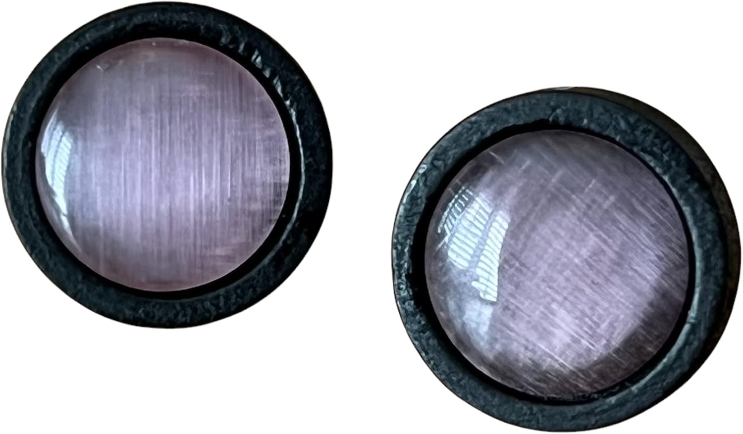 Natural Black Wood Purple Glass Earrings Studs with Stainless Steel, Boho Bridal Mens Unique Earring