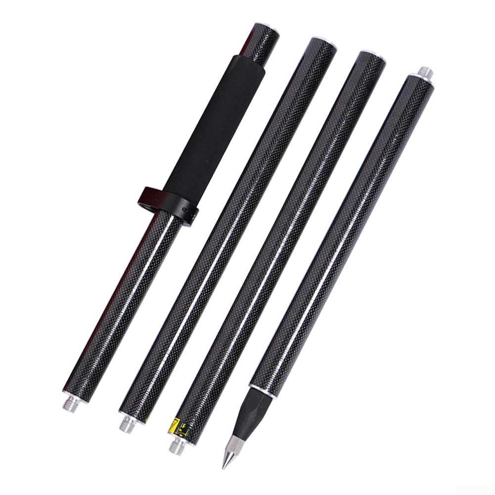 4 pezzi asta di carbonio, lunghezza 2 m di lunghezza del palo di rilevamento 5/8 "GPS prismi palo in fibra di carbonio GPS GNSS RTK SURVEYING, 5 cm per sezione, dado isolato