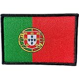Portugal-Flagge Klettverschluss zum Aufnähen - gestickter portugiesischer Nationalpatch – Portugal-Flagge 75 x 50 mm