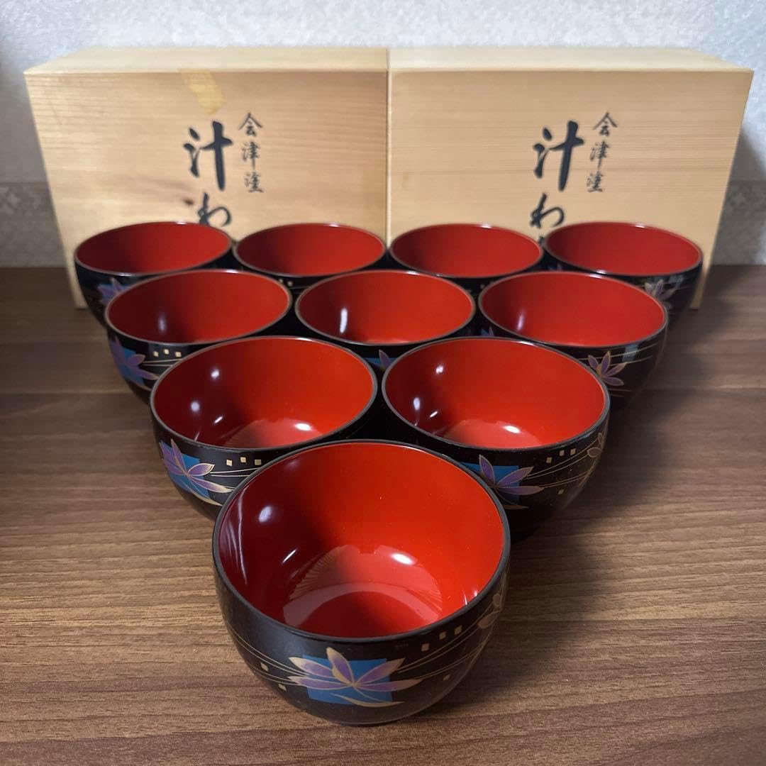 南部塗【秀衡塗】外黒内朱 有職菱紋 大椀 3客 南部塗 秀衡塗 外黒内朱 有職菱紋 大椀 3客 □