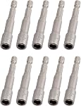 Set de 10 pièces d'embouts de clé à douille à impact, 1/4 pouce, douille magnétique à changement rapide, adaptateur de perceuse à impact