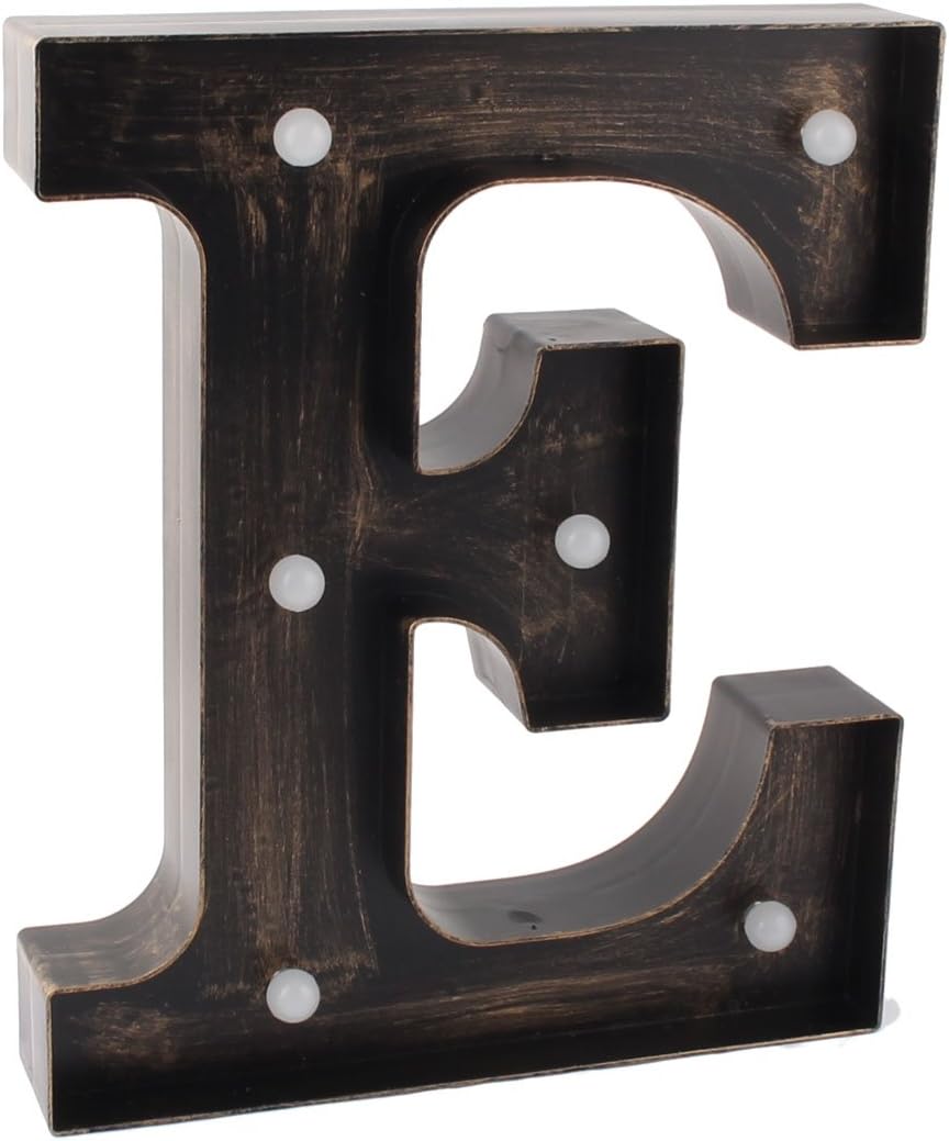 Plastic English E Letter Alphabet DIY Hanging LED Light Bronze Tone (id: 36f 10c 041 009 28d
